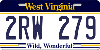 WV license plate 2RW279