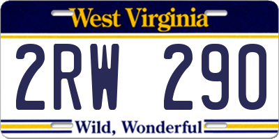 WV license plate 2RW290