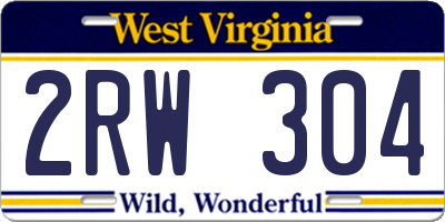 WV license plate 2RW304