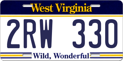 WV license plate 2RW330