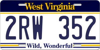 WV license plate 2RW352