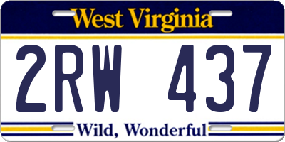 WV license plate 2RW437