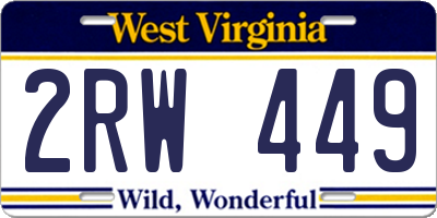 WV license plate 2RW449