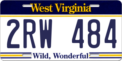 WV license plate 2RW484