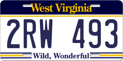 WV license plate 2RW493