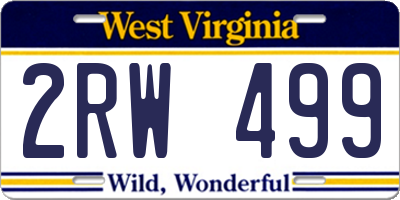 WV license plate 2RW499