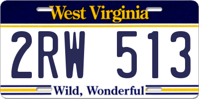 WV license plate 2RW513