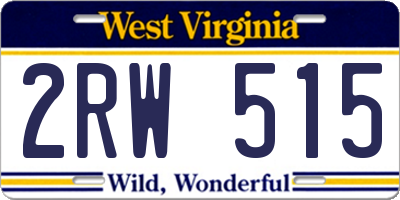 WV license plate 2RW515