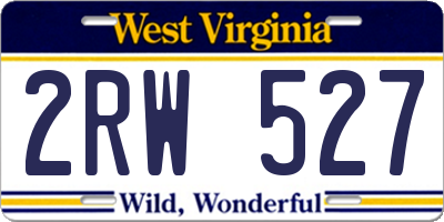 WV license plate 2RW527