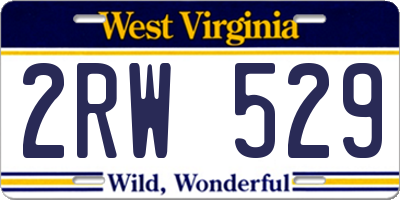 WV license plate 2RW529