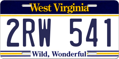 WV license plate 2RW541