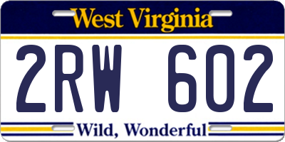 WV license plate 2RW602