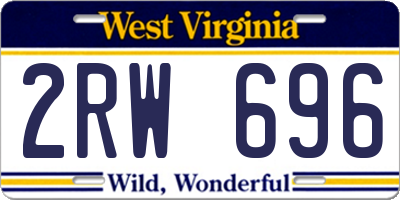 WV license plate 2RW696