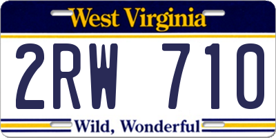 WV license plate 2RW710