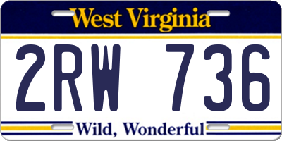 WV license plate 2RW736