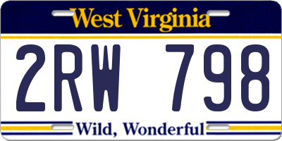 WV license plate 2RW798