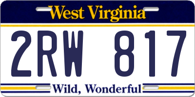 WV license plate 2RW817
