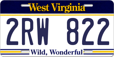 WV license plate 2RW822