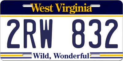 WV license plate 2RW832