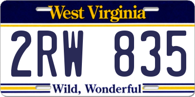 WV license plate 2RW835