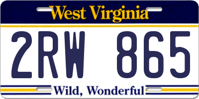 WV license plate 2RW865