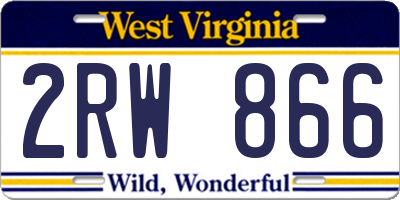WV license plate 2RW866