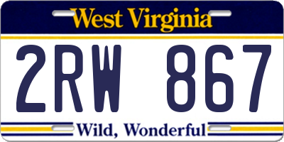 WV license plate 2RW867