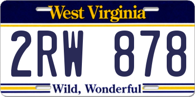 WV license plate 2RW878
