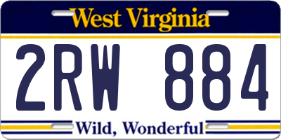 WV license plate 2RW884