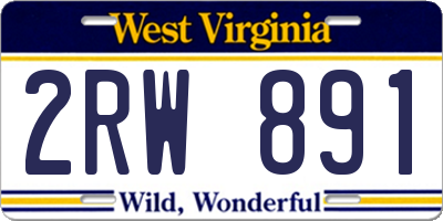 WV license plate 2RW891