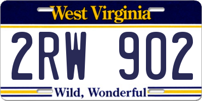 WV license plate 2RW902