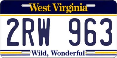 WV license plate 2RW963