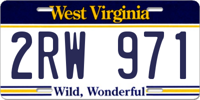 WV license plate 2RW971