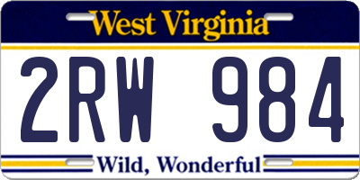 WV license plate 2RW984