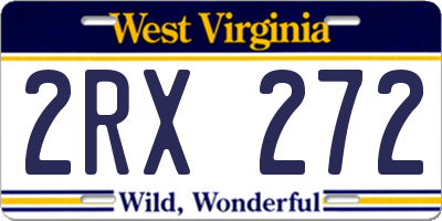 WV license plate 2RX272