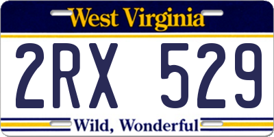 WV license plate 2RX529