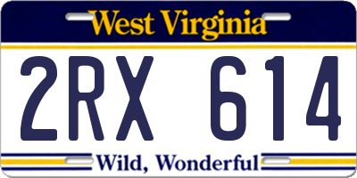 WV license plate 2RX614