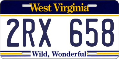 WV license plate 2RX658