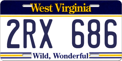 WV license plate 2RX686