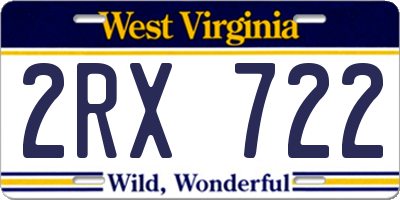 WV license plate 2RX722
