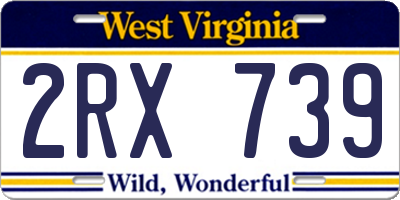 WV license plate 2RX739
