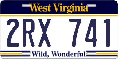 WV license plate 2RX741