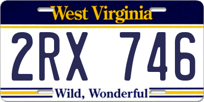 WV license plate 2RX746