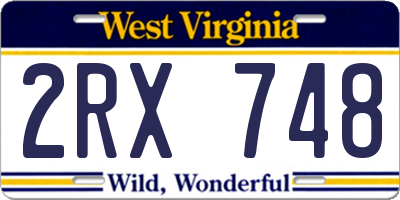 WV license plate 2RX748