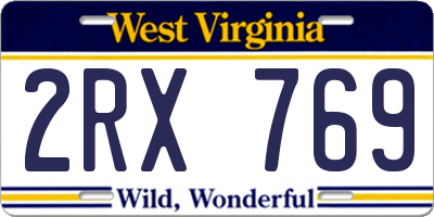 WV license plate 2RX769