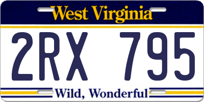 WV license plate 2RX795
