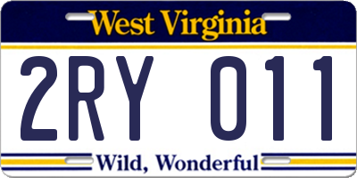 WV license plate 2RY011