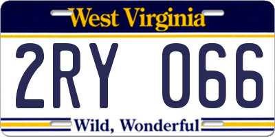 WV license plate 2RY066