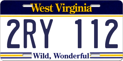 WV license plate 2RY112
