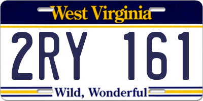 WV license plate 2RY161